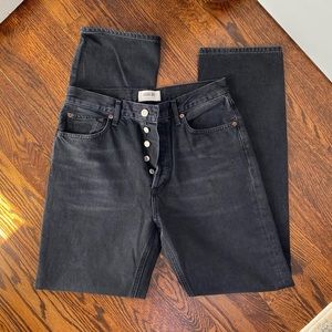 Relaxed, straight leg black AGOLDE jeans